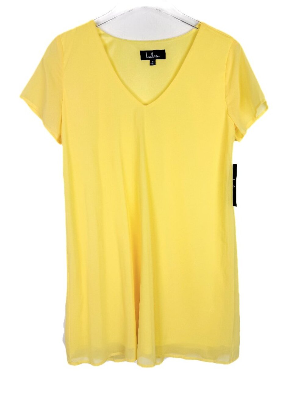NWT Lulus Freestyle Shift Dress Short Sleeve V-Neckline Yellow Size Small S NEW